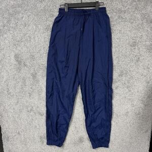 Vintage 90s Nike Track Pants Mens Small Blue Nylon Zip Ankle Cuff 25x30.5